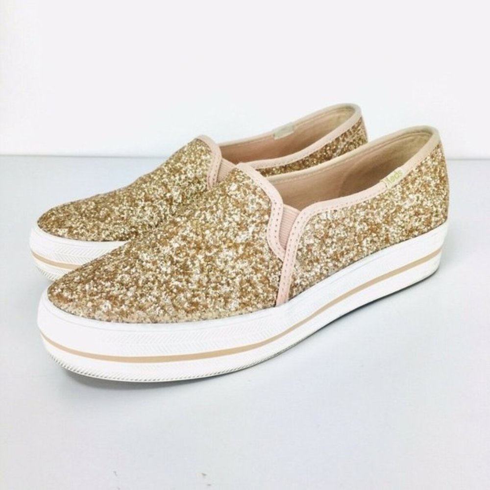Kate Spade New York X Keds Gold Glitter Platform